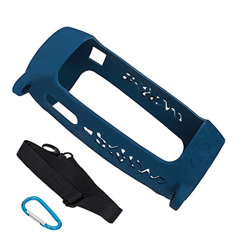 Silikonhülle für JBL Pulse 4 – tragbarer Bluetooth-Lautsprecher, weiche Gel-Schutzhülle mit Gürtel, Reisetasche (Marineblau) von N+B