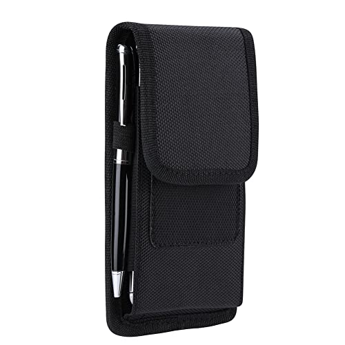 Handy-Gürtelholster kompatibel für Samsung Z Fold 3 5G Flip-Case aus Oxford-Stoff, Handytasche für Galaxy Z Fold 3 5G W22 Gürtelclip Gürteltasche Stoßfeste Handyhülle (Schwarz), 18x10x3cm von N+C
