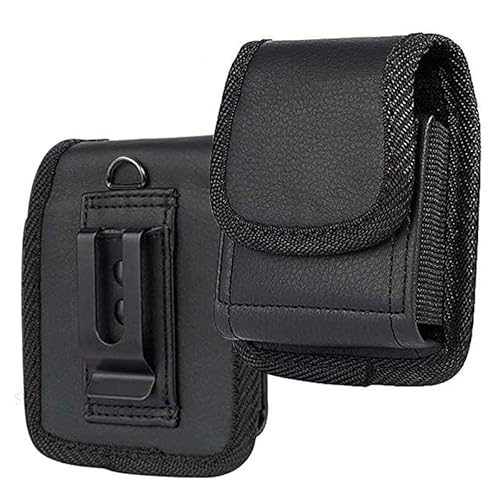 Leder Handytasche kompatibel für Samsung Z Flip 3 5G Gürtelclip Holster, Oxford Tuch Handytasche für Galaxy Z Flip3 5G SM-F711B Gürteltasche schwarz von N+C