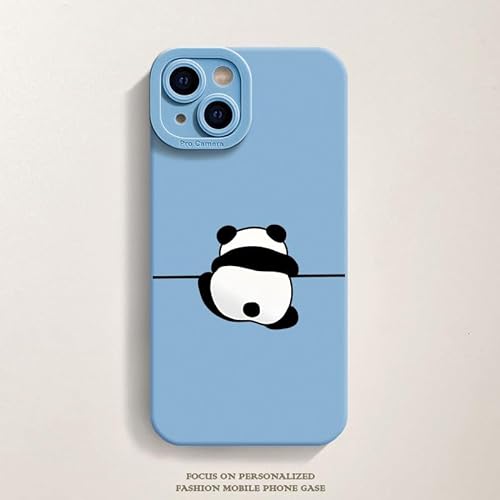Cute Panda Wall Climbing Silikon iPhone 14 Glas Displayschutzfolie inklusive Das neue iPhone mit der neuen iPhone Hülle ist schön und hervorragend.(Blau) von N\A