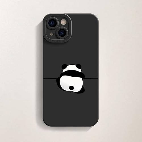 Cute Panda Wall Climbing Silikon iPhone 14 Glas Displayschutzfolie inklusive Das neue iPhone mit der neuen iPhone Hülle ist schön und hervorragend.(Schwarz) von N\A