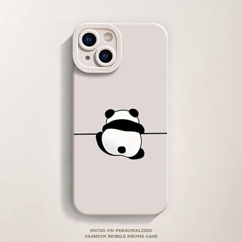Cute Panda Wall Climbing Silikon iPhone 15 Glas Displayschutzfolie inklusive Das neue iPhone mit der neuen iPhone Hülle ist schön und herausragend (Weiß) von N\A