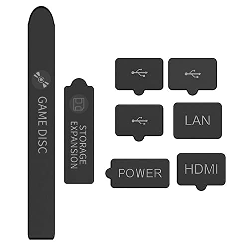8 Stück Silikon Anti-Staub Stecker, kompatibel für Xbox Series S/X Konsole - Schwarz von N//B