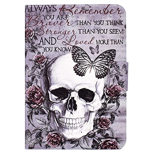 JIan Ying Hülle für Samsung Galaxy Tab A8 10.5 (2021) SM-X200 X205 Pretty Painted Stand Cover Skull von N\B