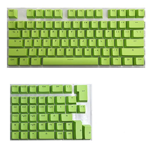 PBT-Pudding-Tastenkappen-Set, PBT-Tastenkappen für mechanische Mini-Tastatur, passend für 61/64/68/71/82/84 Layout-Tastatur mit transparenten RGB-Buchstaben (Apfelgrün) von N//B
