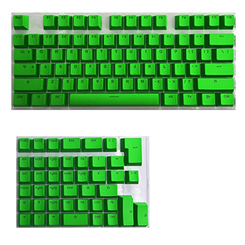 PBT-Pudding-Tastenkappen-Set, PBT-Tastenkappen für mechanische Mini-Tastatur, passend für 61/64/68/71/82/84 Layout-Tastatur mit transparenten RGB-Buchstaben (Käse Grün) von N//B