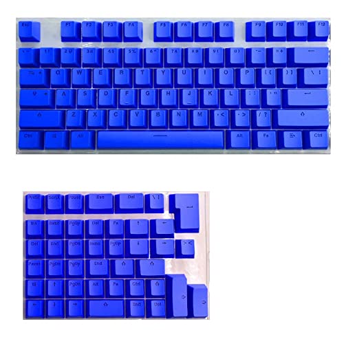 PBT -Tastaturkaps für Mini mechanische Tastaturanzug für 61/64/68/71/82/84 Layout -Tastatur mit transparenten RGB -Buchstaben (Dunkelblau) von N//B