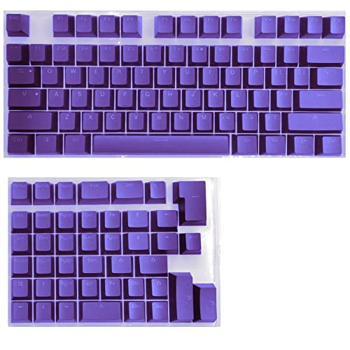 PBT -Tastaturkaps für Mini mechanische Tastaturanzug für 61/64/68/71/82/84 Layout -Tastatur mit transparenten RGB -Buchstaben (Purple) von N//B