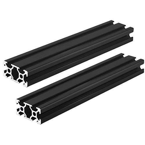 2pcs 500mm 2040 Aluminiumprofil Extrusions Frame Europäische Norm Eloxierte schwarze Linearschiene für 3D-Drucker und CNC-DIY-Lasergravurmaschine (500MM) von N\C