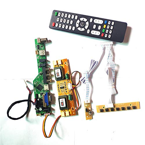 LM170E01-A4/A5 LVDS 4CCFL 30Pin T.V53 Drive Card Board LCD Panel Monitor Tastatur + Fernbedienung + Inverter HDMI VGA USB AV RF DIY Kit (LM170E01-A5) von NC