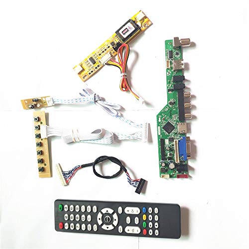 LM185WH1-TLF5/TLF6/TLF9 T.V53 Drive Card Board HDMI VGA USB AV LVDS 2CCFL 30Pin Tastatur + Fernbedienung + Inverter LCD Monitor DIY Kit (LM185WH1-TLF6) von N\C