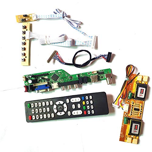 M190EG01 V0 V1 T.V53 Laufwerkskartenplatine LVDS 4CCFL 30Pin HDMI VGA USB AV RF LCD Panel Monitor Tastatur + Fernbedienung + Wechselrichter DIY Kit (M190EG01 V0) von N\C