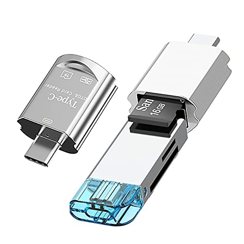 Micro SD Kartenleser, Seminer USB C OTG Speicherkartenleser Typ C, USB-C auf Micro SD SDXC SDHC Kartenleser für Galaxy, USB-C Tablet, MacBook, USB Flash Drive (Silber) von N//C