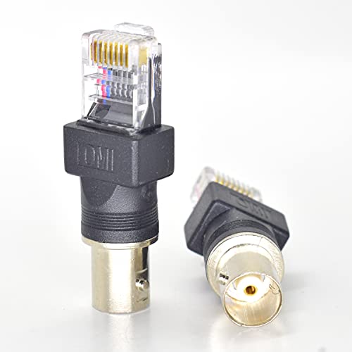 N//C 2 x BNC-Buchse auf RJ45-Stecker-Adapter, Koaxial-Kupplung von N//C