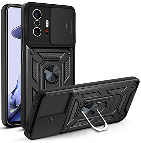 N/C Hülle für Xiaomi Mi 11T 5G / Xiaomi Mi 11T PRO 5G, Kameraschutz Handyhülle mit 360 Grad Ring Ständer Weich TPU Bumper Stoßfest + Hart PC Rückseite Kratzfest Tough Armor Schutzh von N\C