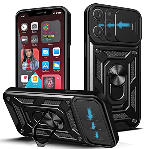 NC LOCLOUD Schutzhülle für iPhone 12 Pro Max, Kameraschutz, Schutzhülle mit Schiebelinse, Abdeckung und Ringhalter, Schutzhülle aus hartem PC und TPU, Silikon, stoßfest, Kratzfest – Schwarz NC LOCLOUD Schutzhülle für iPhone 12 Pro Max, Kameraschutz, Schutzhülle mit Schiebelinse, Abdeckung und Ringhalter, Schutzhülle aus hartem PC und TPU, Silikon, stoßfest, Kratzfest – Schwarz von NC