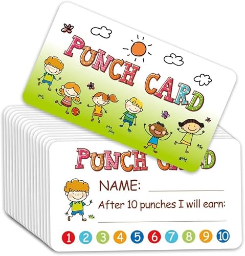 NC Punch Card, 100pcs Reward Incentive Card for Teacher, Behavior Chart for Kids, Homeschool Classroom Supplies for Motivation (Boy) von N\C