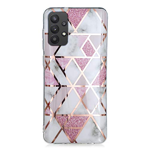 NC YiKaDa - Hülle Kompatibel mit Samsung Galaxy A52 4G / 5G, Marmor Ultradünnes Weiches TPU Silikon Schutzhülle mit Glitter Bling Roségold hülle - Rosa von N\C