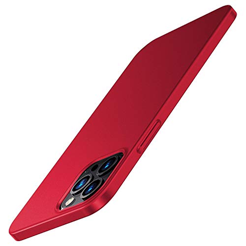 N/H Schutzhülle für iPhone 12 Pro Max, ultradünn, matt, Bumper aus Polycarbonat, matt, für iPhone 12 Pro Max 6,7 Zoll, Rot von N/H
