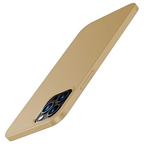 N/H Schutzhülle für iPhone 12 Pro Max, ultradünn, matt, Bumper aus Polycarbonat, matt, für iPhone 12 Pro Max 6,7 Zoll, goldfarben von N/H