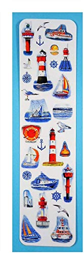 N/A Lesezeichen Leuchtturm 20 x 5cm Boot Möwe Anker Maritim Design Deko 27407 von N / A