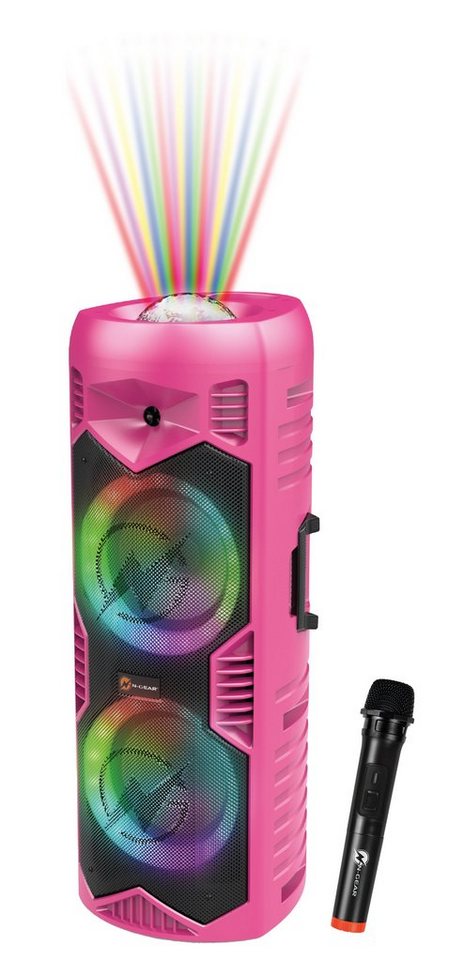 N-GEAR Let's Go Party 5150 Pink Bluetooth-Lautsprecher (Inklusive Fernbedienung, Drahtloses Mikrofon im Lieferumfang enthalten) von N-GEAR
