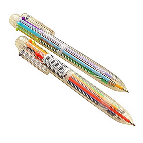N-K 6-in-1 Druckkugelschreiber 6-Farben-Kugelschreiber Mehrfarben-Kugelschreiber für Büroschulbedarf 1 Stück Schreibwaren Bürobedarf Nützlich und praktisch von N-K