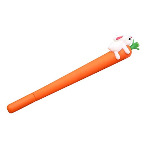 N-K Niedliche Karotte Kaninchen Silikon schwarzer Tinte Gel Stift Studenten Schreibwaren - 0,5 mm OrangeDauerhaft von N-K