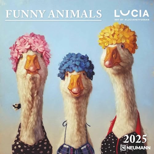 Funny Animals 2025 - Wand-Kalender - Broschüren-Kalender - 30x30 - 30x60 geöffnet von N NEUMANNVERLAGE