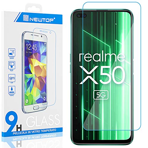 N NEWTOP [1 Stück] Displayschutzfolie aus gehärtetem Glas für Handys, Realme X50 5G - X3 Super Zoom, 0,3 mm 9H, gehärtetes Glas, Displayschutz, stoßfest, kratzfest von N NEWTOP