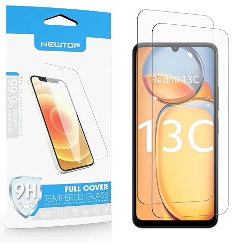 N NEWTOP 2 Stück Displayschutzfolie kompatibel mit Redmi 13C 4G, GLASS FILM 0,3 mm 9H gehärtetes Glas Displayschutzfolie stoßfest kratzfest Schutz Außenfolie Monitor N NEWTOP 2 Stück Displayschutzfolie kompatibel mit Redmi 13C 4G, GLASS FILM 0,3 mm 9H gehärtetes Glas Displayschutzfolie stoßfest kratzfest Schutz Außenfolie Monitor von N NEWTOP