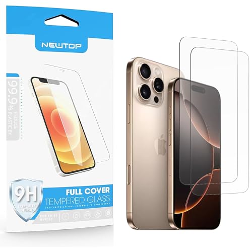 N NEWTOP 2 Stück Displayschutzfolie kompatibel mit iPhone 16 Pro, Glasfolie 0,3 mm 9H gehärtetes Glas Displayschutzfolie Anti-Schock, Kratzschutz Außenfolie Monitor N NEWTOP 2 Stück Displayschutzfolie kompatibel mit iPhone 16 Pro, Glasfolie 0,3 mm 9H gehärtetes Glas Displayschutzfolie Anti-Schock, Kratzschutz Außenfolie Monitor von N NEWTOP