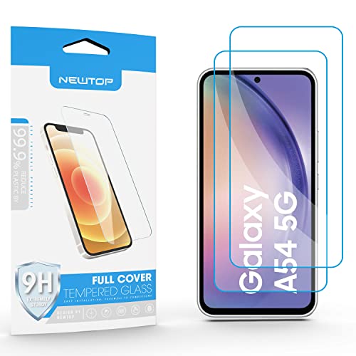 N NEWTOP Schutzfolien für Handys, Displayschutzfolie kompatibel mit Samsung Galaxy A54 5G, Glass Film 0,3 mm 9H gehärtetes Glas Displayschutz Anti-Schock Kratzer Schutz (2 Stück) von N NEWTOP