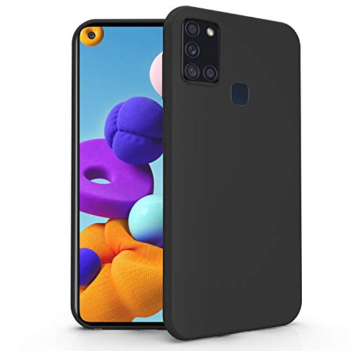 N NEWTOP Handyhülle kompatibel für Samsung Galaxy A21S, TPU-Soft Gel Silikon, ultradünn, flexibel, Rückseitenschutz (schwarz) von N NEWTOP