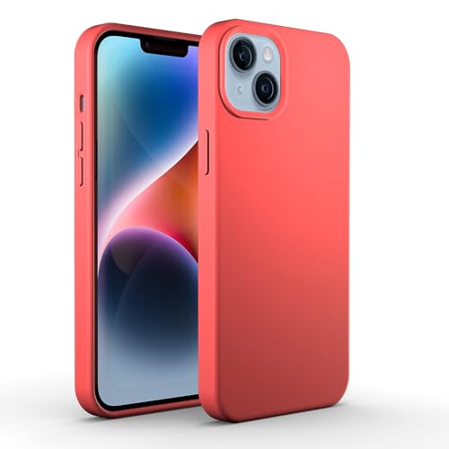 N NEWTOP Handyhülle kompatibel mit iPhone 14, ORI Case, TPU-Silikon, halbharte Farben, Innenfutter aus Mikrofaser, weich, stoßfest, glatt, seidig (orange) von N NEWTOP