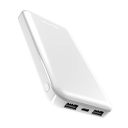 N NEWTOP PB30 Power Bank 2,1 A Dual Schnellladung USB Ladegerät Tragbares Universal 10000 mAh für Gepäck Hand Externer Akku für Handys Smartphone Samsung Oppo Huawei Xiaomi (Weiß) von N NEWTOP