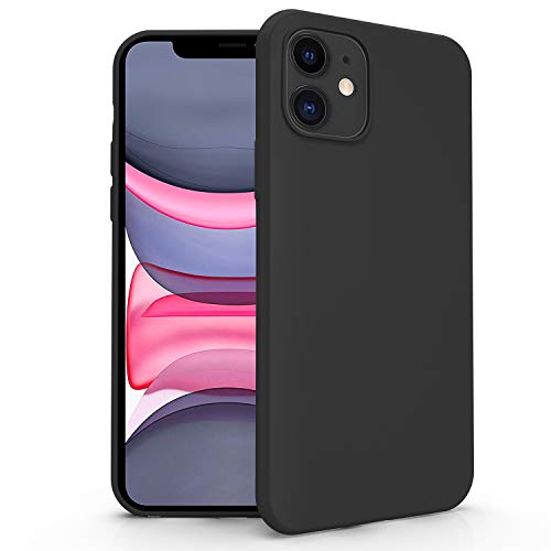 N NEWTOP Schutzhülle kompatibel mit Apple iPhone 11, Schutzhülle aus weichem TPU-Silikon, ultradünn, flexibel, Rückseite (schwarz) von N NEWTOP