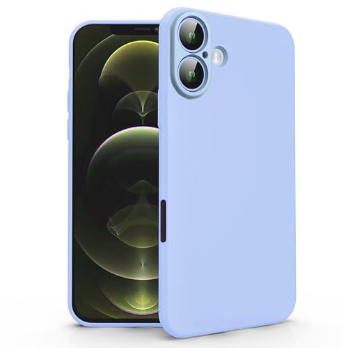 N NEWTOP Schutzhülle kompatibel mit Apple iPhone 16, TPU-Schutzhülle, weiches Gel, Silikon, ultradünn, flexibel, Rückseitenschutz, Schutz vor Stößen, farbige Schale (Lavendel) von N NEWTOP