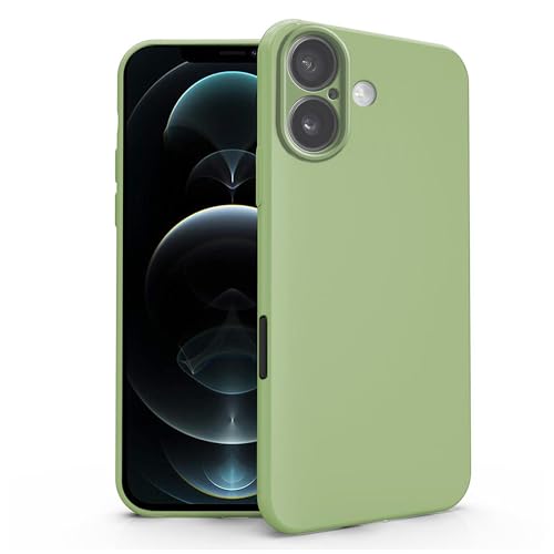 N NEWTOP Schutzhülle kompatibel mit Apple iPhone 16 Plus, TPU-Gel, weiches Silikongel, ultradünn, flexibel, Rückseitenschutz, Kameraschutz, stoßfest, farbige Schale (Grün) von N NEWTOP