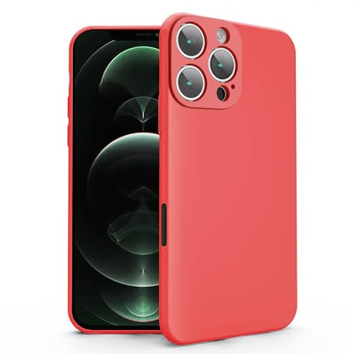 N NEWTOP Schutzhülle kompatibel mit Apple iPhone 16 Pro, TPU-Gel, weiches Silikongel, ultradünn, flexibel, Rückseitenschutz, Kameraschutz, stoßfest, farbige Schale (Rot) von N NEWTOP