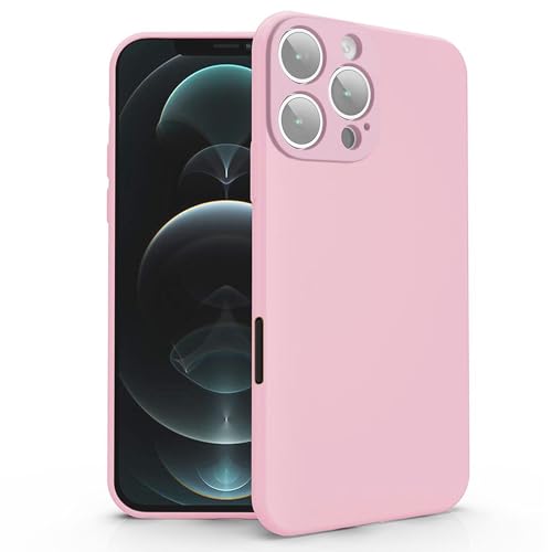 N NEWTOP Schutzhülle kompatibel mit Apple iPhone 16 Pro Max, Schutzhülle aus weichem TPU-Silikon, ultradünn, flexibel, Rückseitenschutz, Kameraschutz, stoßfest, farbige Schale (Rosa) von N NEWTOP