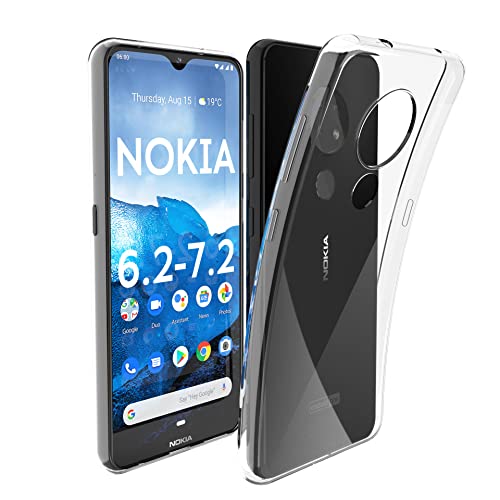 N NEWTOP Schutzhülle kompatibel mit Nokia 6.2/7.2, weiches TPU-Gel, kratzfest, transparent, dünn, flexibel, für die Rückseite von N NEWTOP