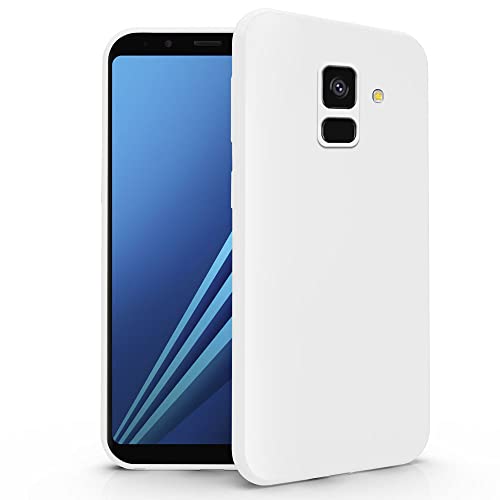 N NEWTOP Schutzhülle kompatibel mit Samsung Galaxy A8 2018, TPU-Soft-Gel-Silikon, ultradünn, flexibel, rückseitige Schutzhülle (weiß) von N NEWTOP