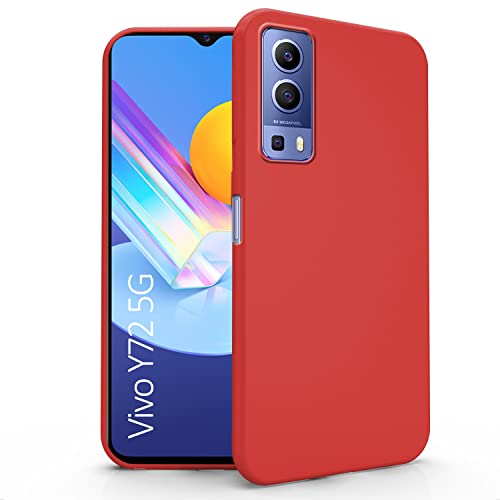 N NEWTOP Schutzhülle kompatibel mit Vivo Y72 5G, TPU-Soft-Gel-Silikon-Gel, ultradünn, flexibel, rückseitige Schutzhülle (Rot) von N NEWTOP