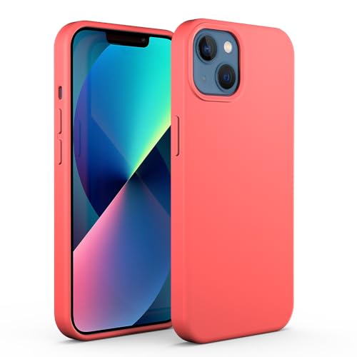 N NEWTOP Schutzhülle kompatibel mit iPhone 13 Mini (5,4 Zoll), ORI Case TPU-Silikon, halbhart, Farben Mikrofaser, innen weich (Koralle) von N NEWTOP