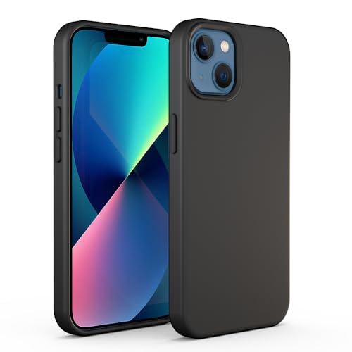 N NEWTOP Schutzhülle kompatibel mit iPhone 13 Mini (5,4 Zoll), ORI Case TPU-Silikon, halbhart, Farben Mikrofaser, innen weich (schwarz) von N NEWTOP