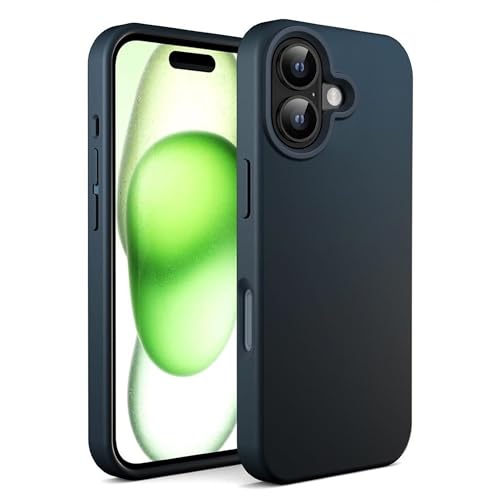 N NEWTOP Schutzhülle kompatibel mit iPhone 16 Plus, ORI CASE TPU Silikon halbstarr Farben Innenfutter Mikrofaser weich Schutz Anti-Schock glatte Hülle langlebig (Blau) von N NEWTOP