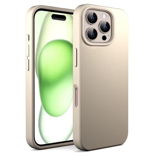 N NEWTOP Schutzhülle kompatibel mit iPhone 16 Pro, ORI Case TPU Silikon halbstarr Farben Innenfutter Mikrofaser weich Schutz Anti-Schock glatte Schale strapazierfähig (Beige) von N NEWTOP