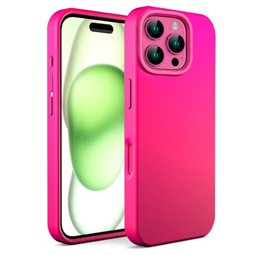 N NEWTOP Schutzhülle kompatibel mit iPhone 16 Pro, ORI Case TPU Silikon halbstarr Farben Innenfutter Mikrofaser weich Schutz Anti-Schock glatte strapazierfähige Schale (Fuchsia) von N NEWTOP