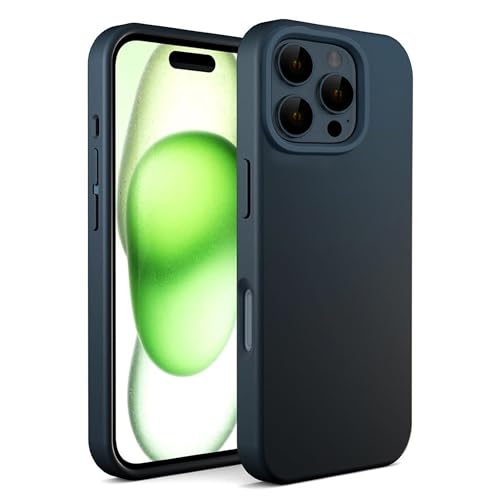 N NEWTOP Schutzhülle kompatibel mit iPhone 16 Pro Max, ORI Case TPU Silikon halbstarr Farben Innenfutter Mikrofaser weich Schutz Anti-Schock glatte Schutzhülle strapazierfähig (Blau) von N NEWTOP